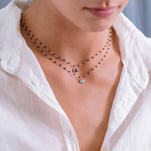 Gigi Clozeau - Collier Classique Gigi Eye nuit, or rose, diamants, 42 cm
