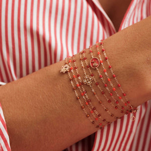 Gigi Clozeau - Rubinrotes Armband Classique Gigi, Roségold, 17 cm