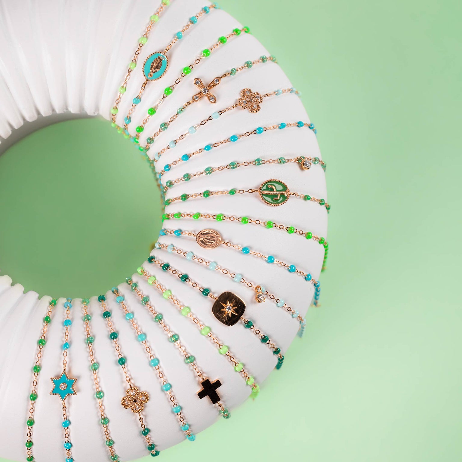 Gigi Clozeau - Bracelet anis Classique Gigi, or rose, 15 cm