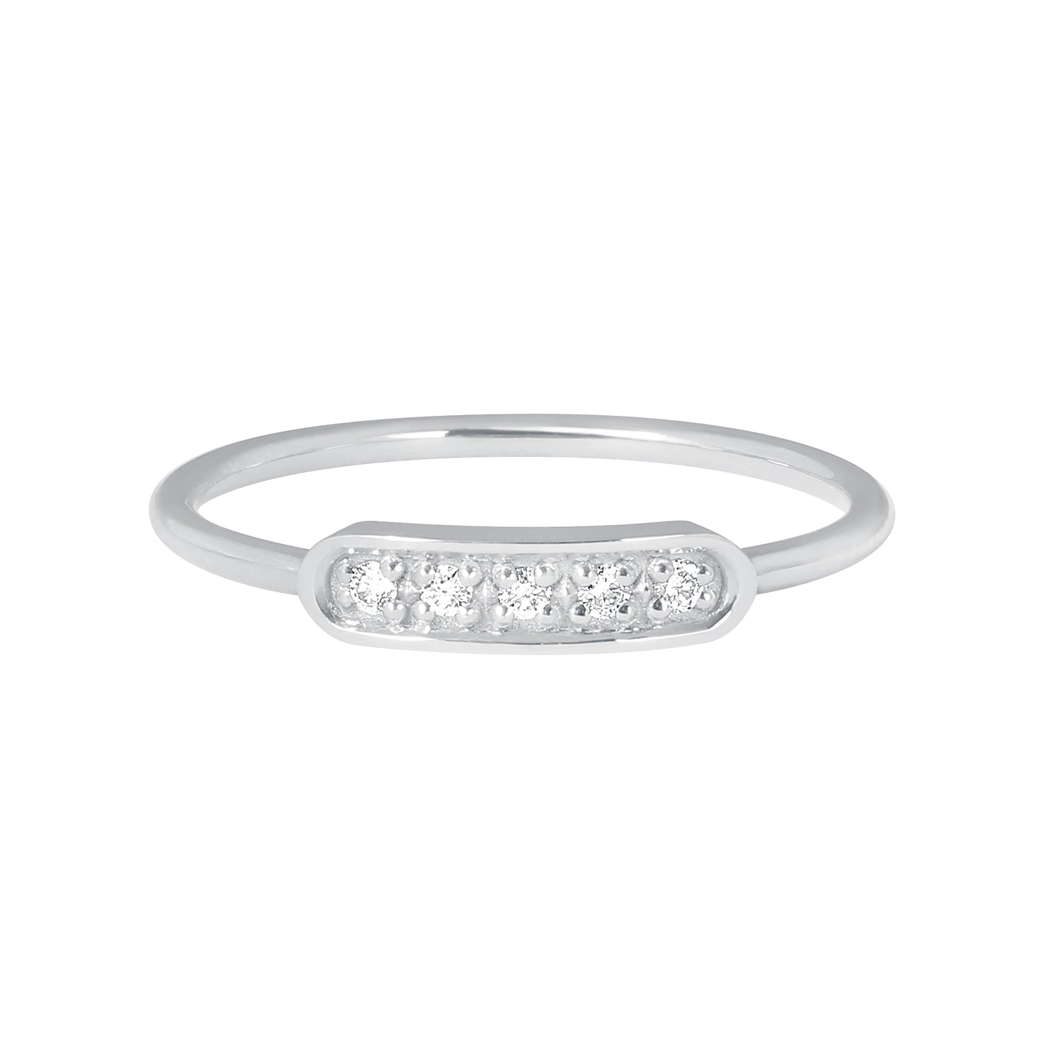 Gigi Clozeau - Bague Ama, 5 diamants, or blanc, T 49