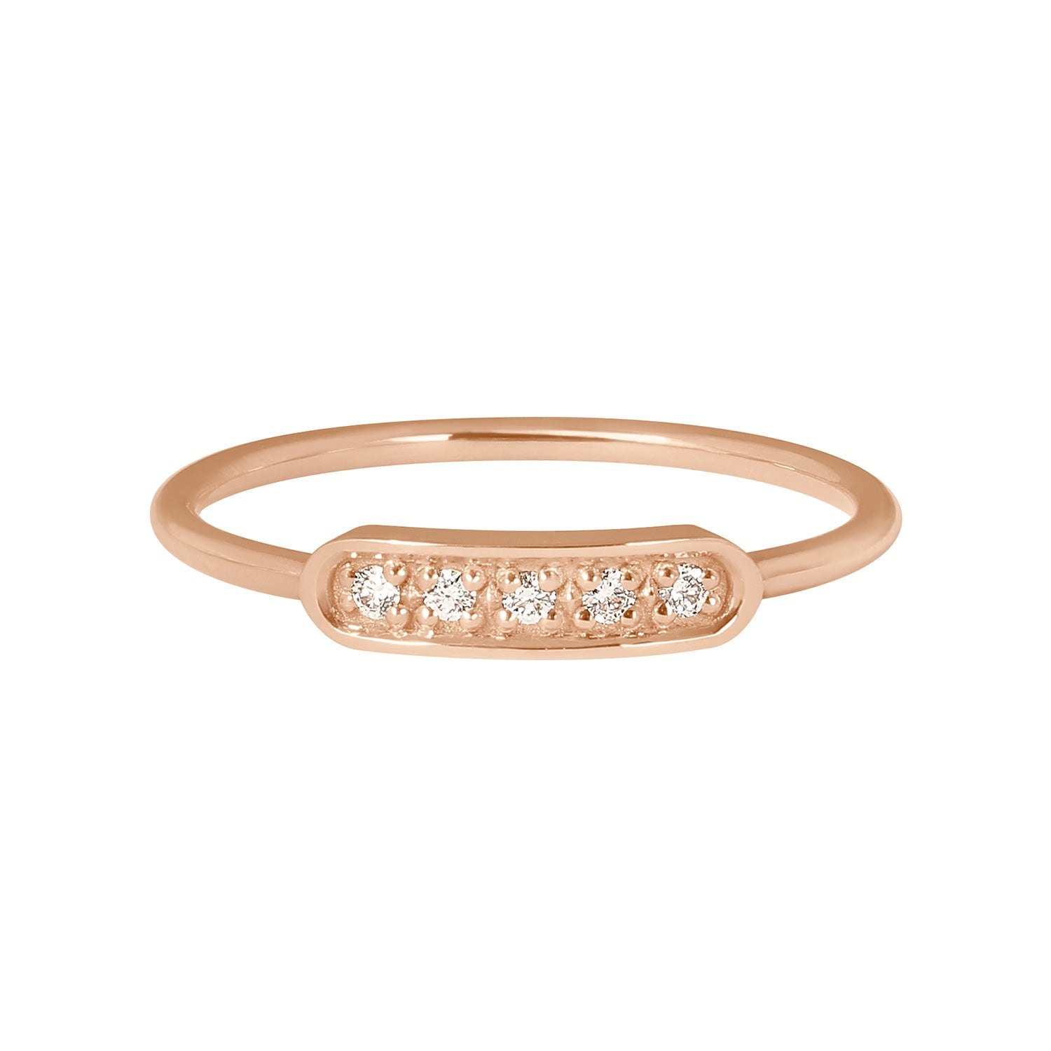 Gigi Clozeau - Bague Ama, 5 diamants, or rose, T 52