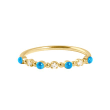 Gigi Clozeau - Bague azur Classique Gigi, 3 diamants, or jaune, T 51