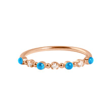 Gigi Clozeau - Bague azur Classique Gigi, 3 diamants, or rose, T 51