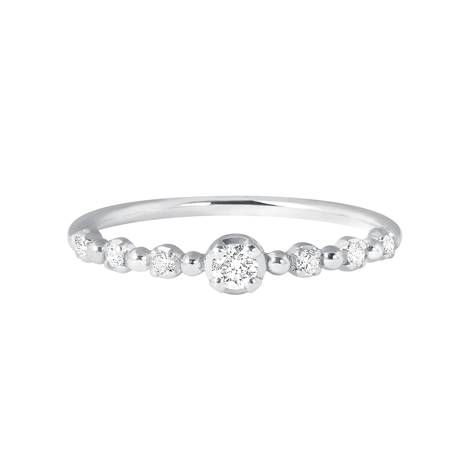 Gigi Clozeau - Bague Solitaire Gigi, diamants, or blanc, T 54