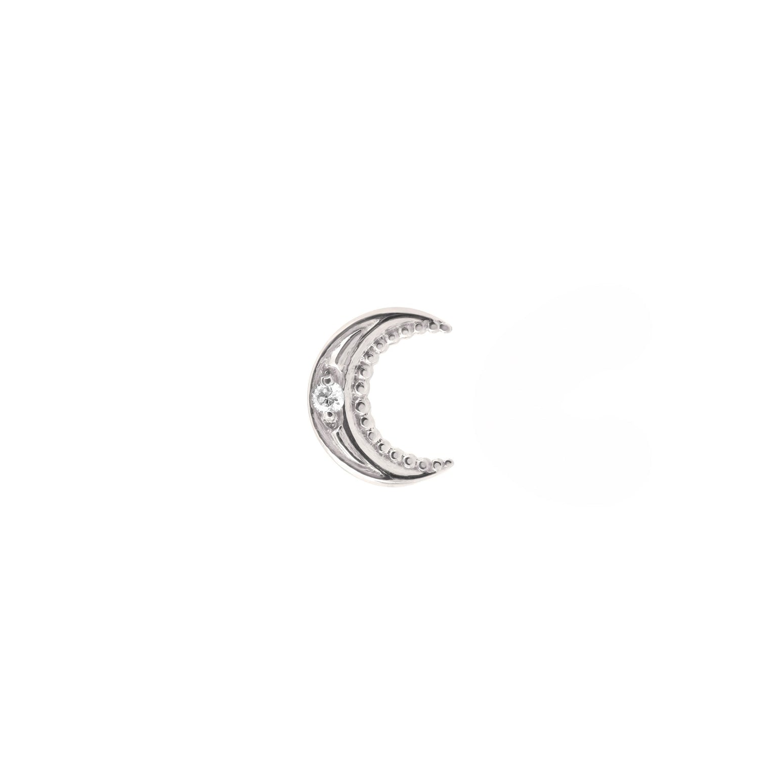 Gigi Clozeau - Boucle d'oreille unique Lune, diamant, or blanc