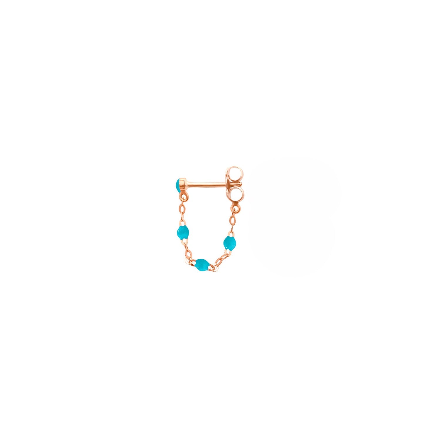 Gigi Clozeau - Boucle d'oreille unique turquoise Classique Gigi, or rose