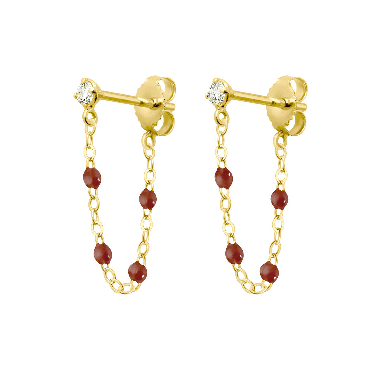 Gigi Clozeau - Boucles d’oreilles moka Gigi Suprême, or jaune, diamants