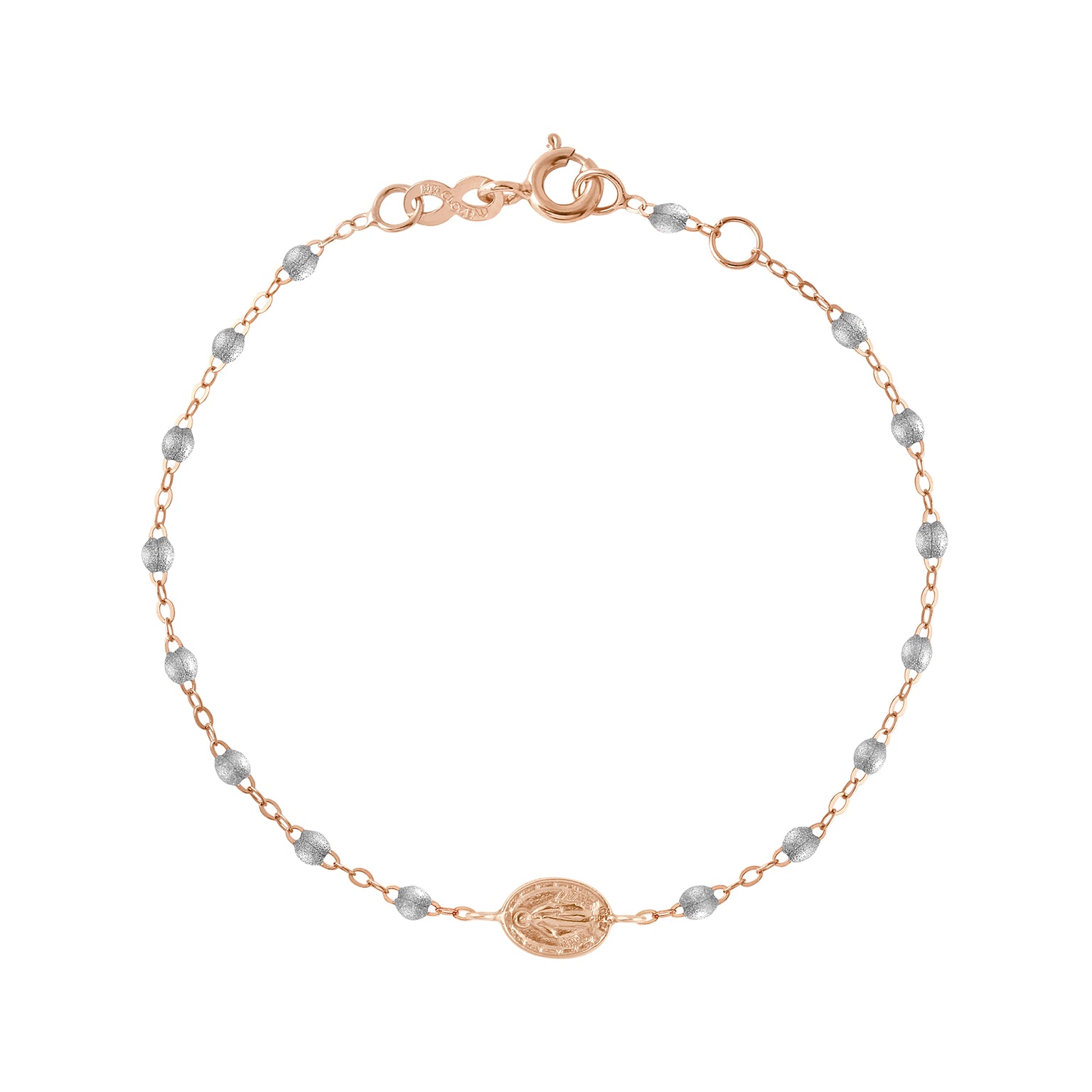 Gigi Clozeau - Bracelet argent Madone or rose, 17 cm 