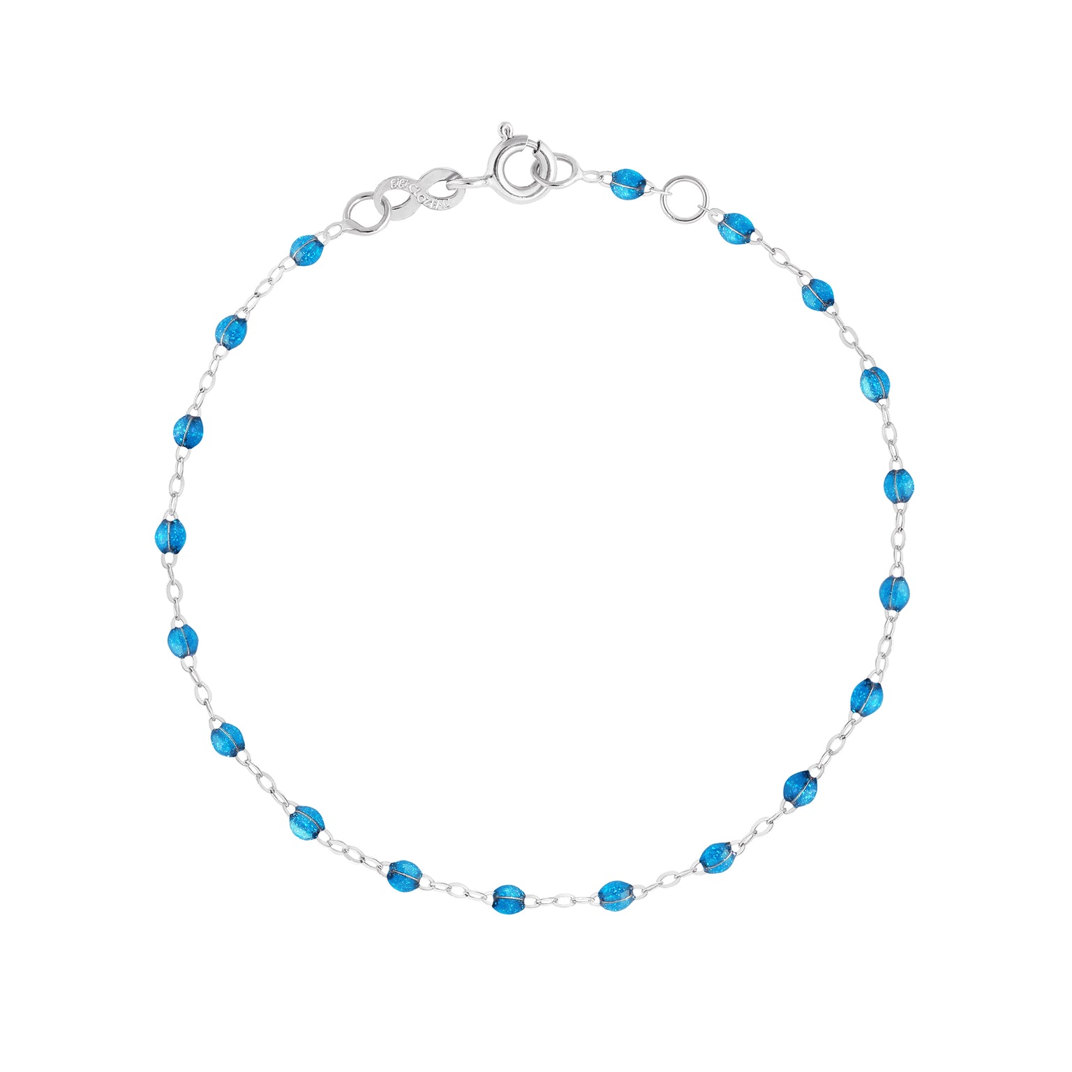 Gigi Clozeau - Bracelet azur Classique Gigi, or blanc, 15 cm