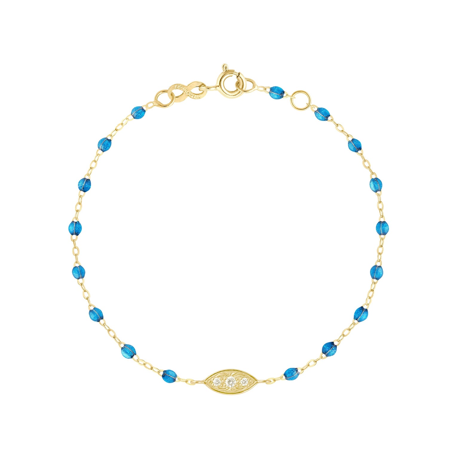 Gigi Clozeau - Bracelet azur Clin d’œil diamants, or jaune, 17 cm
