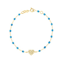 Gigi Clozeau - Bracelet azur In Love, diamants, or jaune, 17 cm