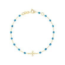 Gigi Clozeau - Bracelet azur Spark diamants, or jaune, 17 cm