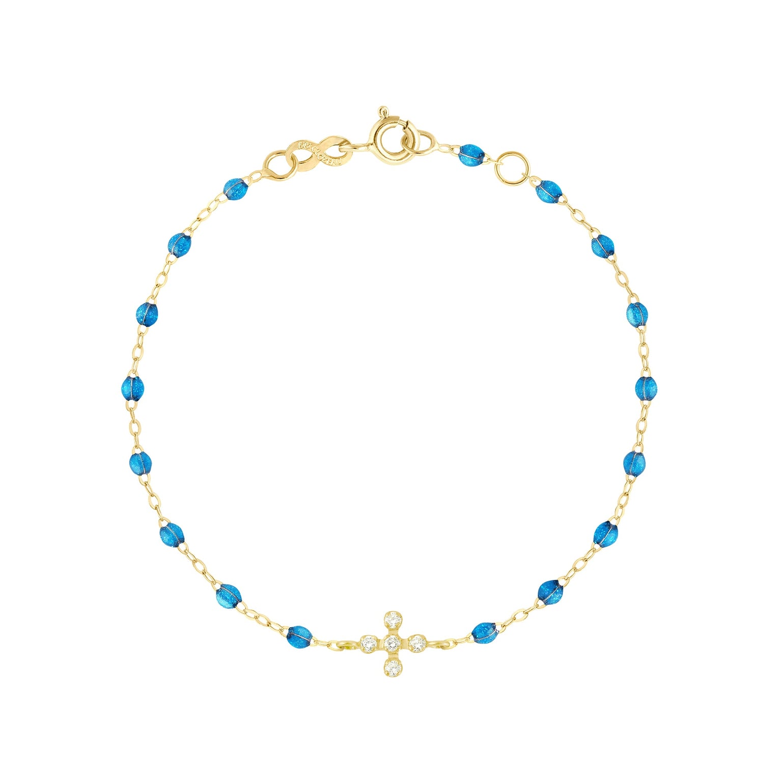 Gigi Clozeau - Bracelet azur Spark diamants, or jaune, 17 cm