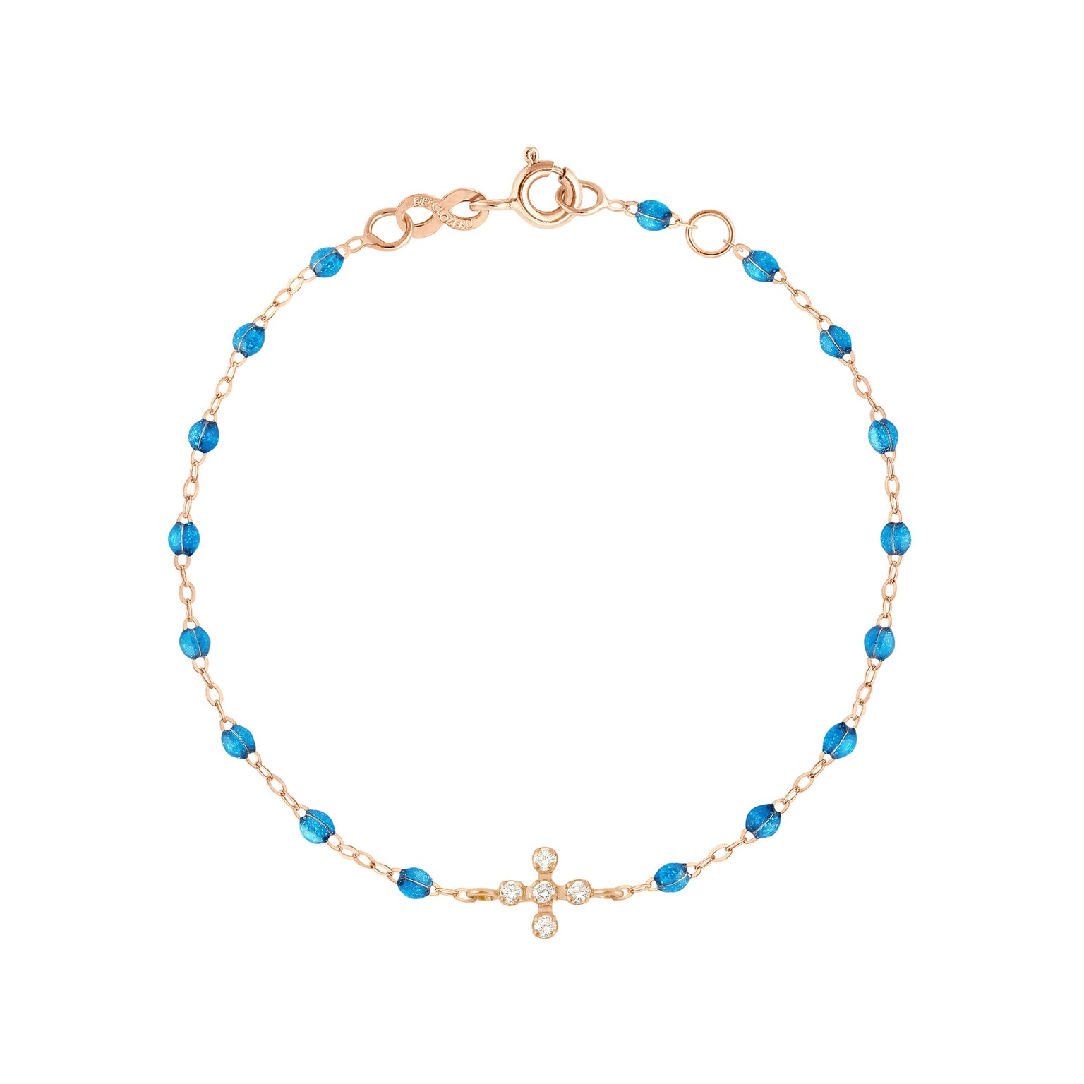 Gigi Clozeau - Bracelet azur Spark diamants, or rose, 17 cm