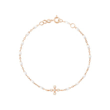 Gigi Clozeau - Bracelet blanc Spark diamants, or rose, 17 cm
