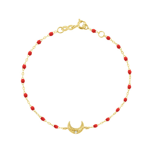 Gigi Clozeau - Bracelet coquelicot Lune, diamant, or jaune, 17 cm