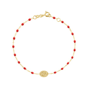 Gigi Clozeau - Bracelet coquelicot Madone, or jaune, 17 cm 