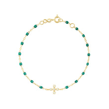 Gigi Clozeau - Bracelet émeraude Spark diamants, or jaune, 17 cm