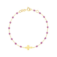 Gigi Clozeau - Bracelet galaxy Croix, or jaune, 17 cm