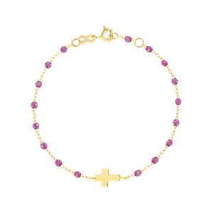 Gigi Clozeau - Bracelet galaxy Croix, or jaune, 17 cm