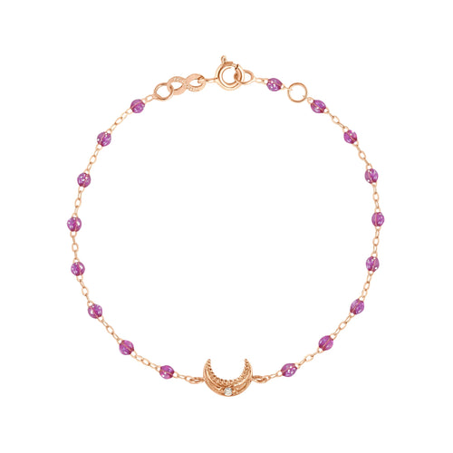 Gigi Clozeau - Bracelet galaxy Lune, diamant, or rose, 17 cm