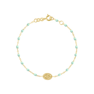 Gigi Clozeau - Bracelet jade Madone, or jaune, 17 cm