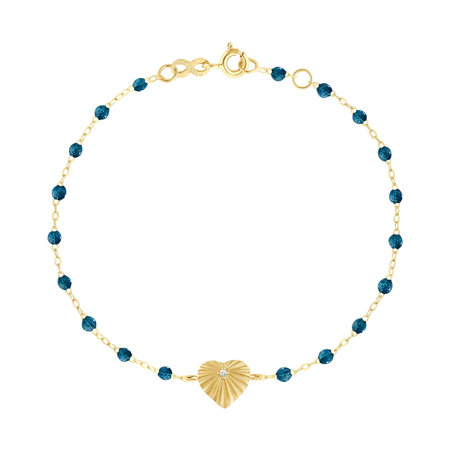 Gigi Clozeau - Bracelet jungle Cœur Lumière, diamant, or jaune, 17 cm