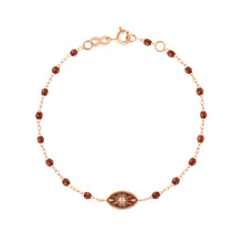 Gigi Clozeau - Bracelet Karma résine moka, or rose, 17cm