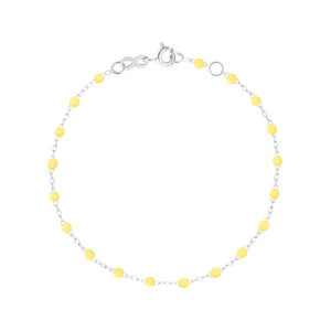 Gigi Clozeau - Bracelet mimosa Classique Gigi, or blanc, 24 cm
