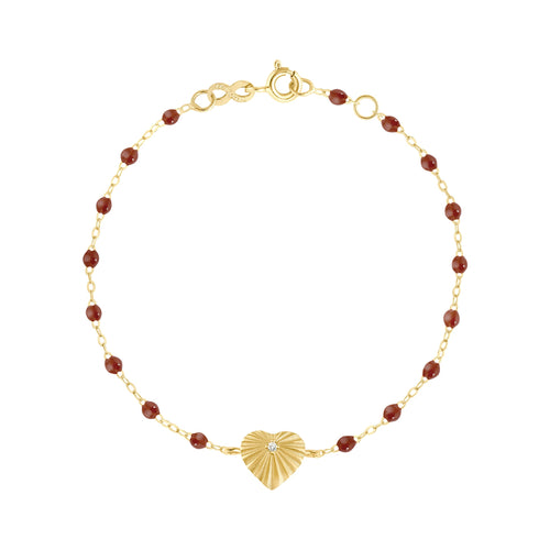 Gigi Clozeau - Bracelet moka Cœur Lumière, diamant, or jaune, 17 cm