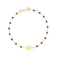 Gigi Clozeau - Bracelet moka Croix, or jaune, 17 cm