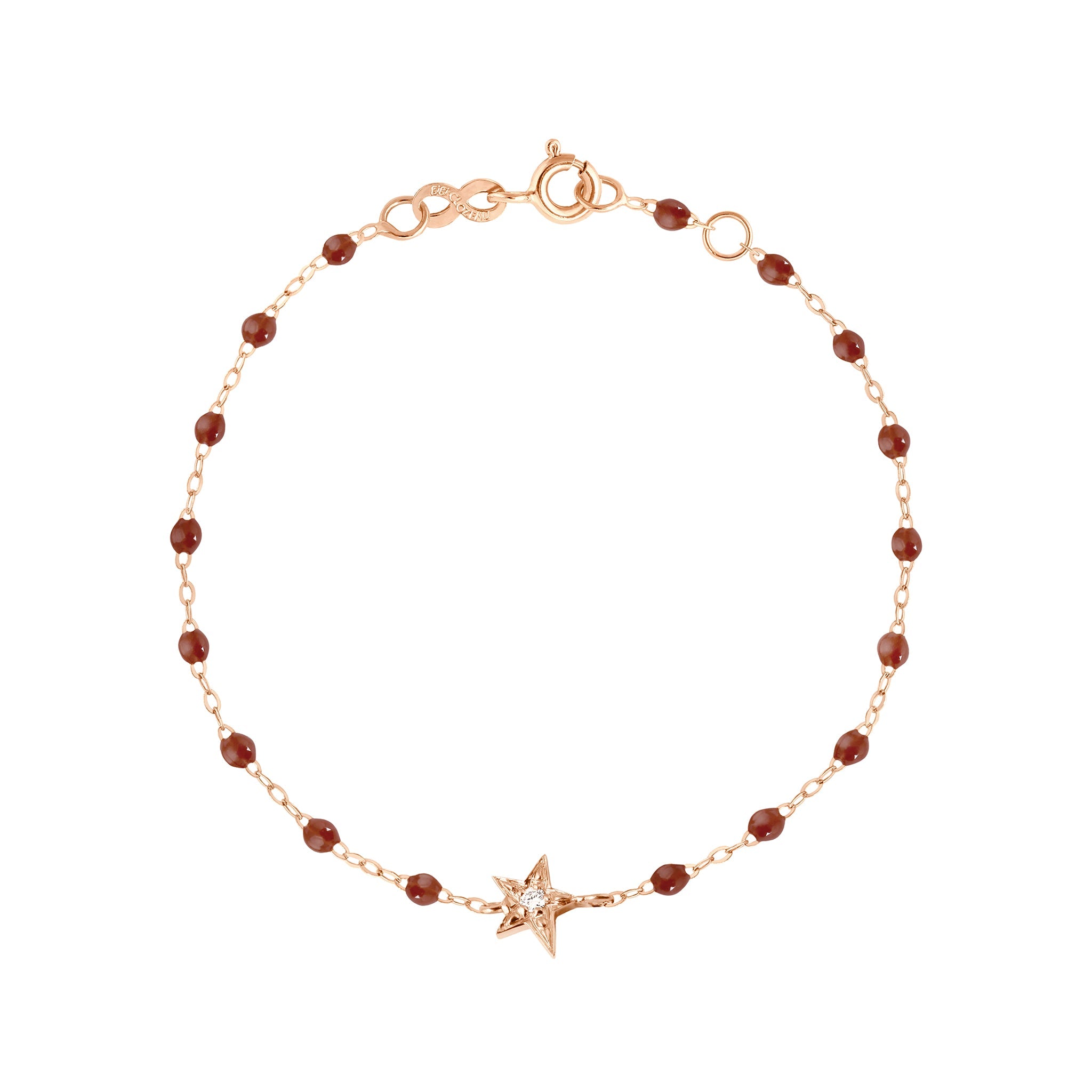 Gigi Clozeau - Bracelet moka Etoile diamant, or rose, 17 cm