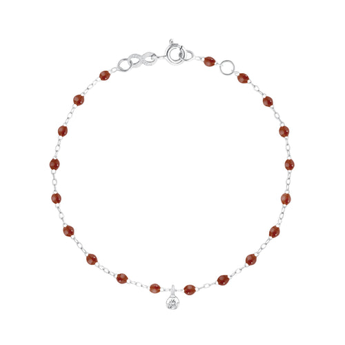 Gigi Clozeau - Bracelet moka Gigi Suprême, or blanc, 1 diamant, 17 cm