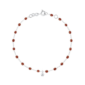 Gigi Clozeau - Bracelet moka Gigi Suprême, or blanc, 1 diamant, 17 cm