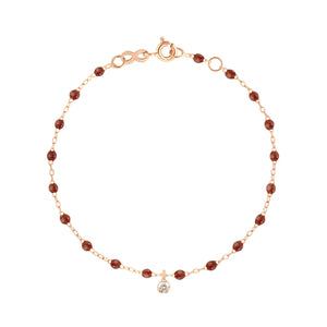 Gigi Clozeau - Bracelet moka Gigi Suprême, or rose, 1 diamant, 17 cm