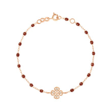 Gigi Clozeau - Bracelet moka Lucky Trèfle, diamants, or rose, 17 cm