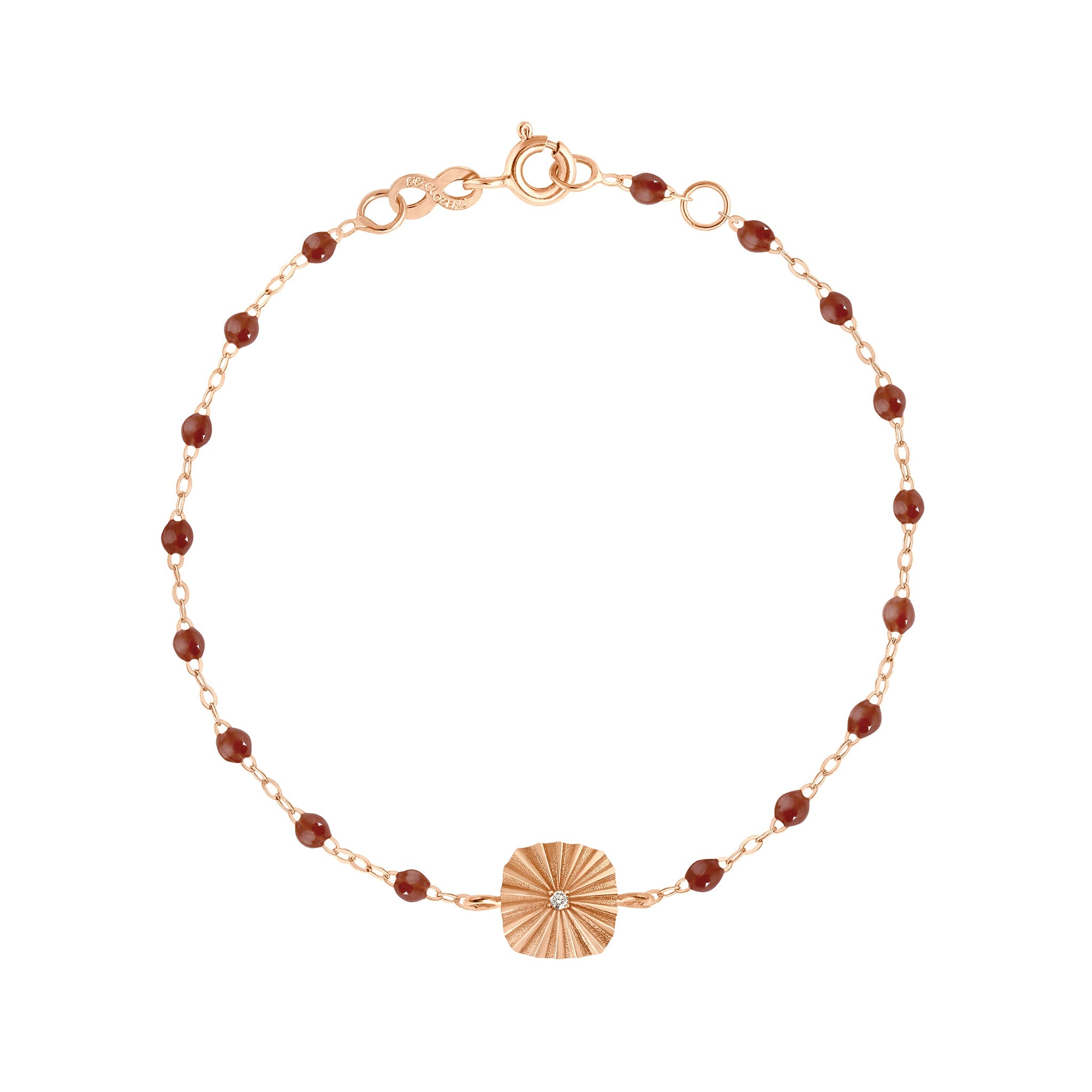 Gigi Clozeau - Bracelet moka Miss Lumière diamant, or rose, 17 cm