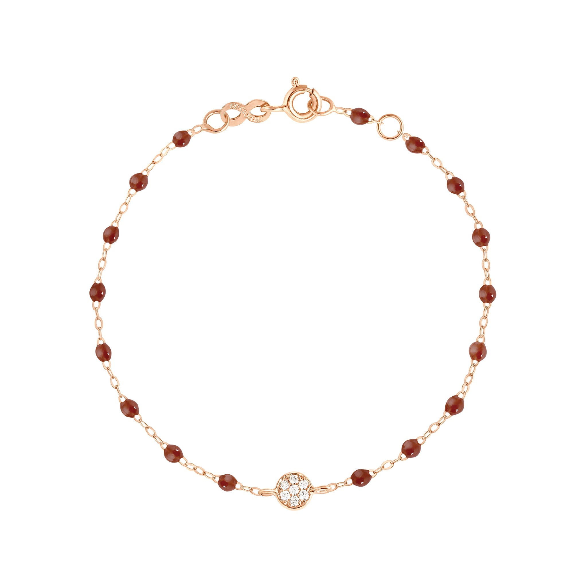 Gigi Clozeau - Bracelet moka Puce, diamants, or rose, 17 cm