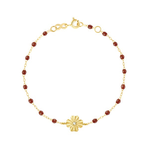Gigi Clozeau - Bracelet moka Trèfle Lumière, diamant, or jaune, 17 cm