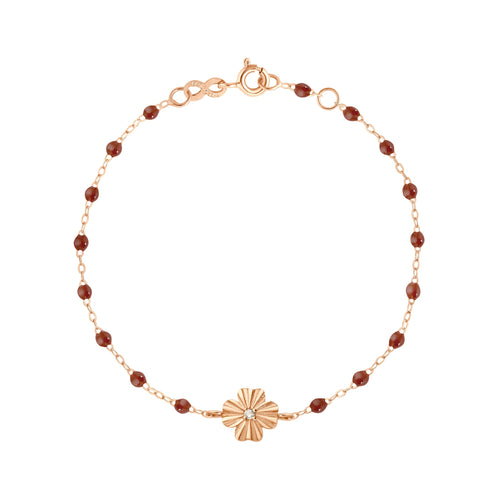 Gigi Clozeau - Bracelet moka Trèfle Lumière, diamant, or rose, 17 cm
