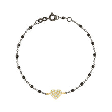 Gigi Clozeau - Bracelet noir In Love, diamants, or noir et jaune, 17 cm