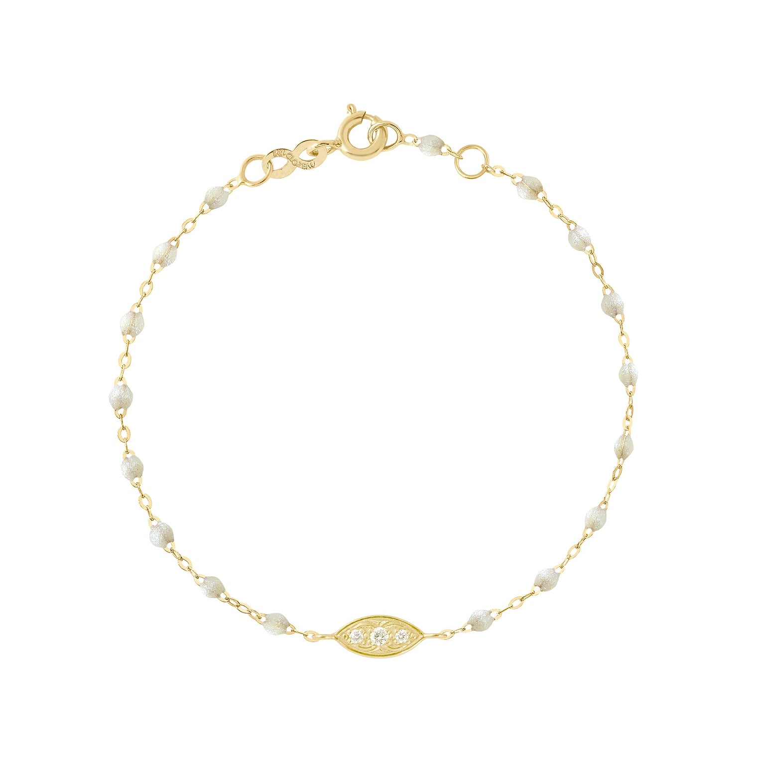 Gigi Clozeau - Bracelet opale Clin d’œil diamants, or jaune, 17 cm
