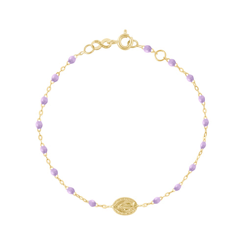 Gigi Clozeau - Bracelet parme Madone, or jaune, 17 cm 