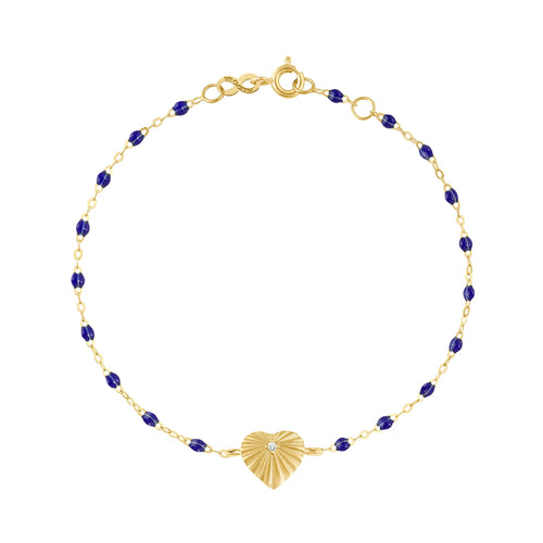 Gigi Clozeau - Bracelet prusse Cœur Lumière, diamant, or jaune, 17 cm