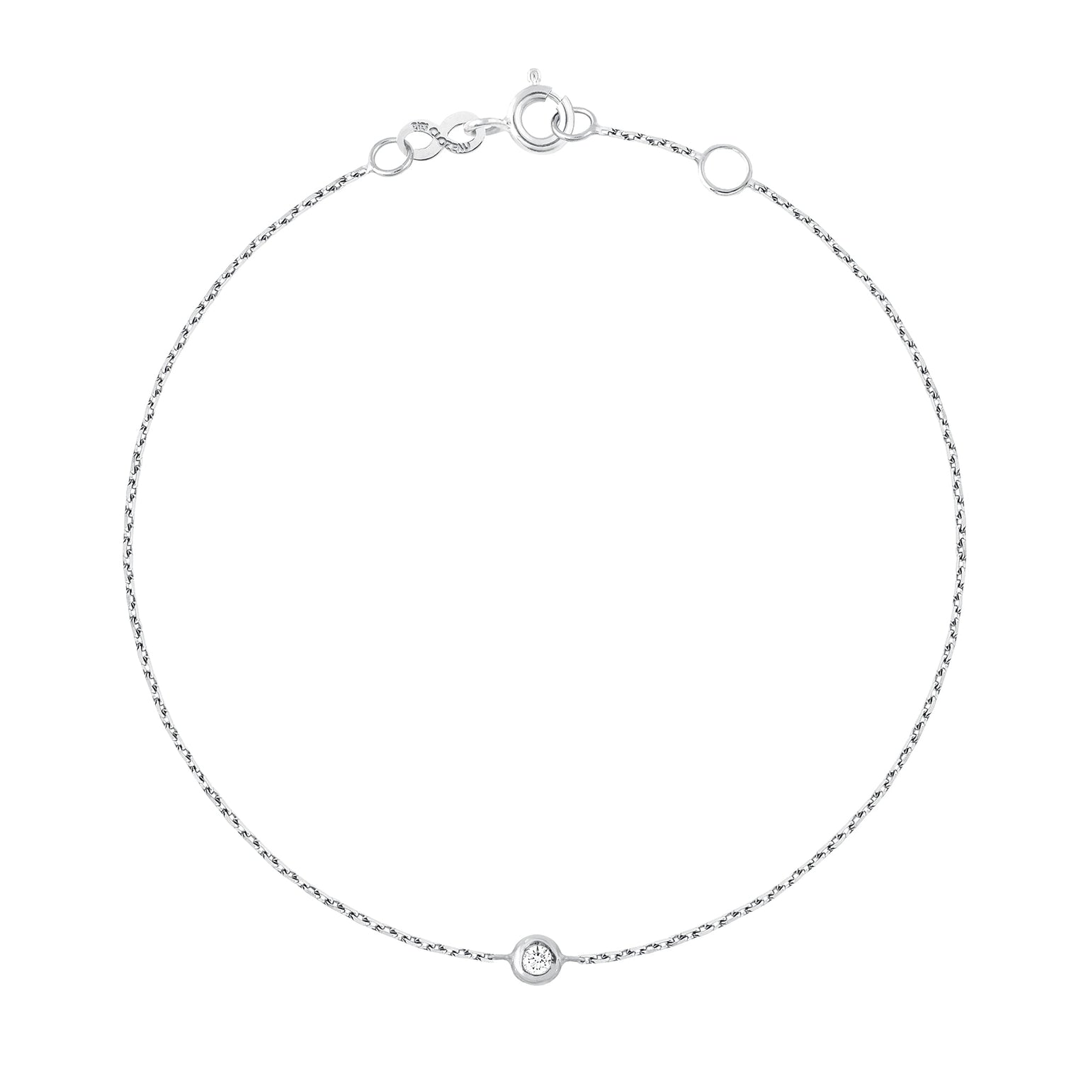 Gigi Clozeau - Bracelet Pure Gigi Dot, or blanc, diamant, 17 cm