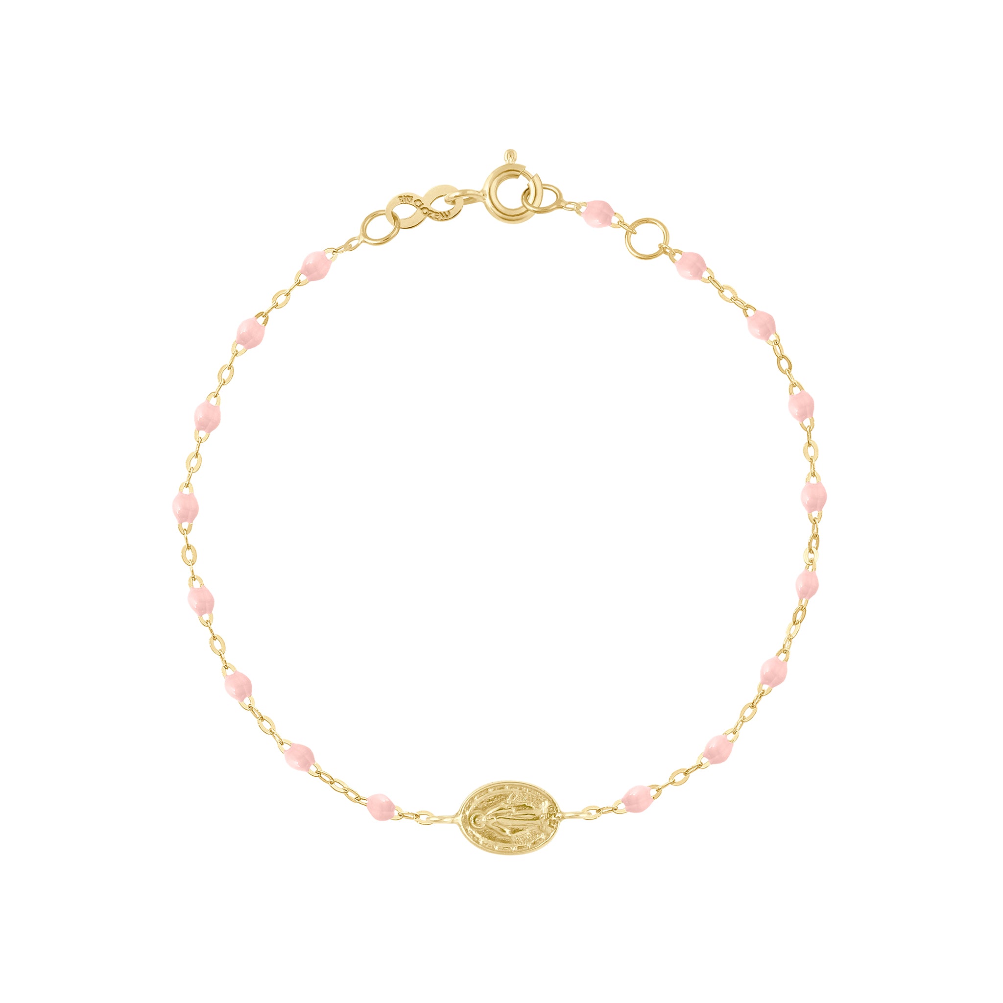 Gigi Clozeau - Bracelet rose bébé Madone, or jaune, 17 cm 
