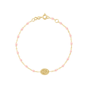 Gigi Clozeau - Bracelet rose bébé Madone, or jaune, 17 cm 