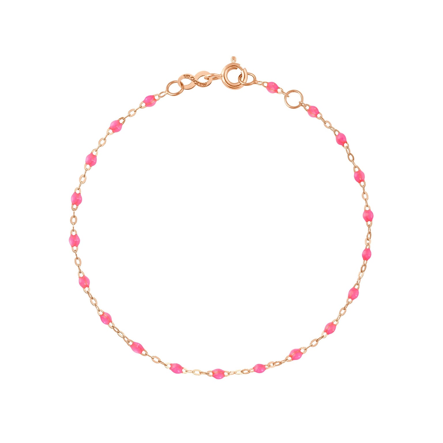 Gigi Clozeau - Bracelet rose fluo Classique Gigi, or rose, 24 cm