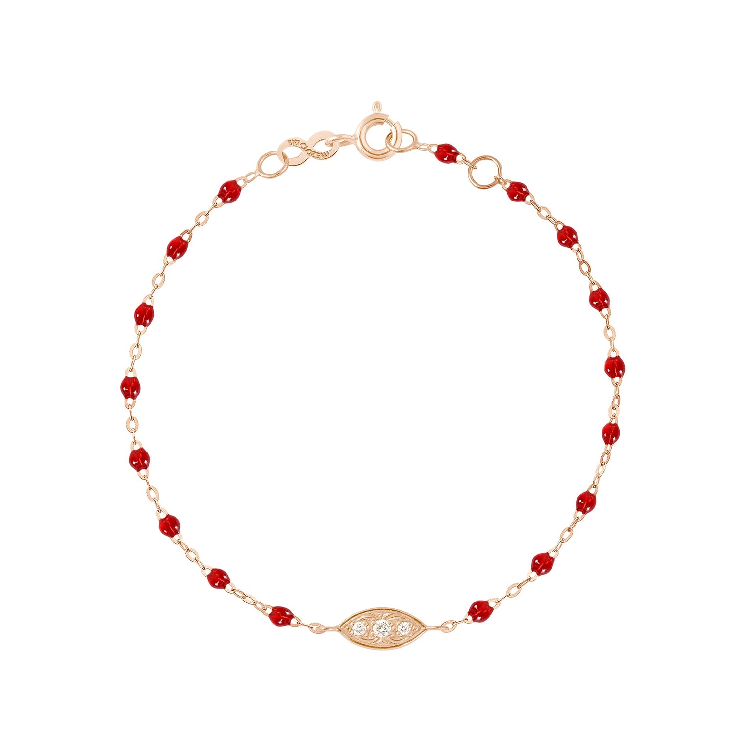 Gigi Clozeau - Bracelet rubis Clin d’œil diamants, or rose, 17 cm