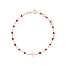 Gigi Clozeau - Bracelet rubis Spark diamants, or rose, 17 cm